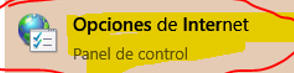 Opciones internet icono