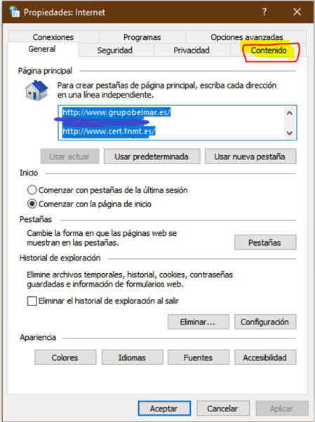 Propiedades Internet