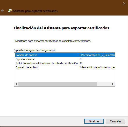 Finalizar